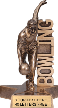 Bowling Billboard Resin Trophy - Male
