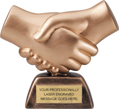 Handshake Resin Trophy