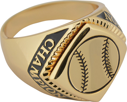 Baseball Chevron Champion Ring- Gold - Trophy Depot