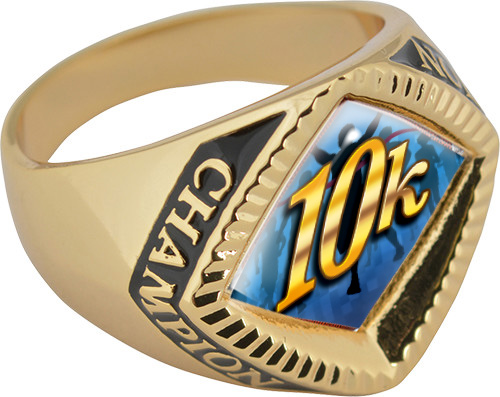 10k Chevron Champion Domed Insert Ring- Gold