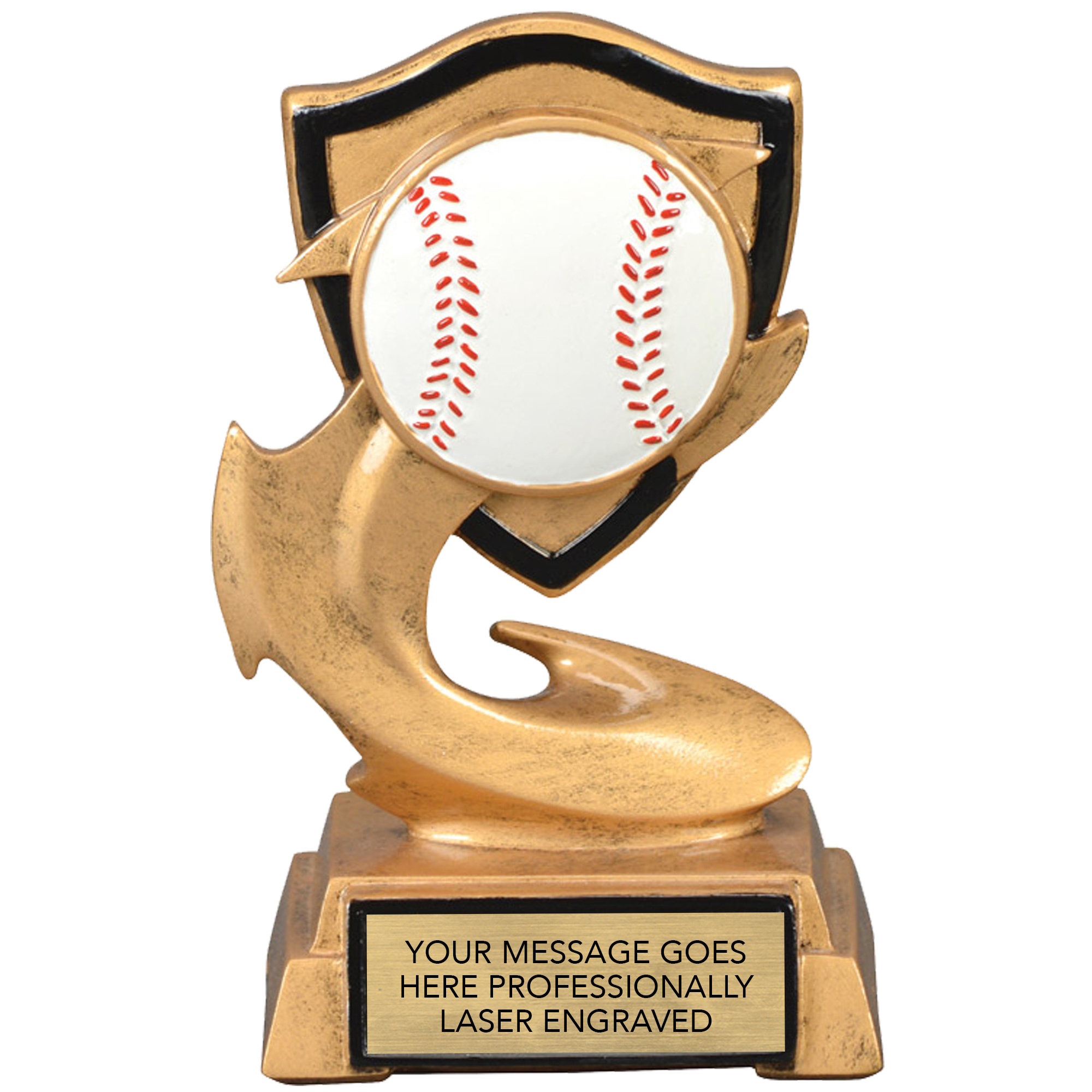 Baseball Electric Flame Resin Sculpture Trophy