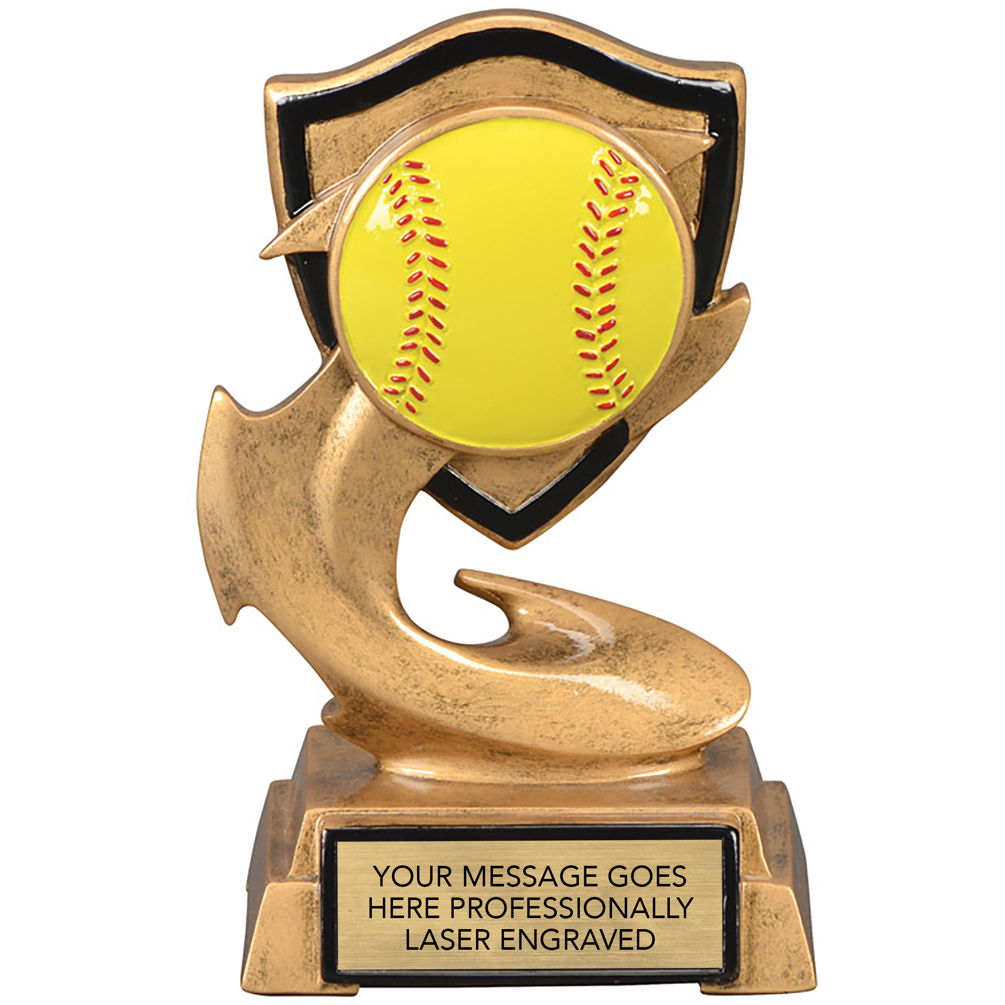 Softball Electric Flame Resin Sculpture Trophy