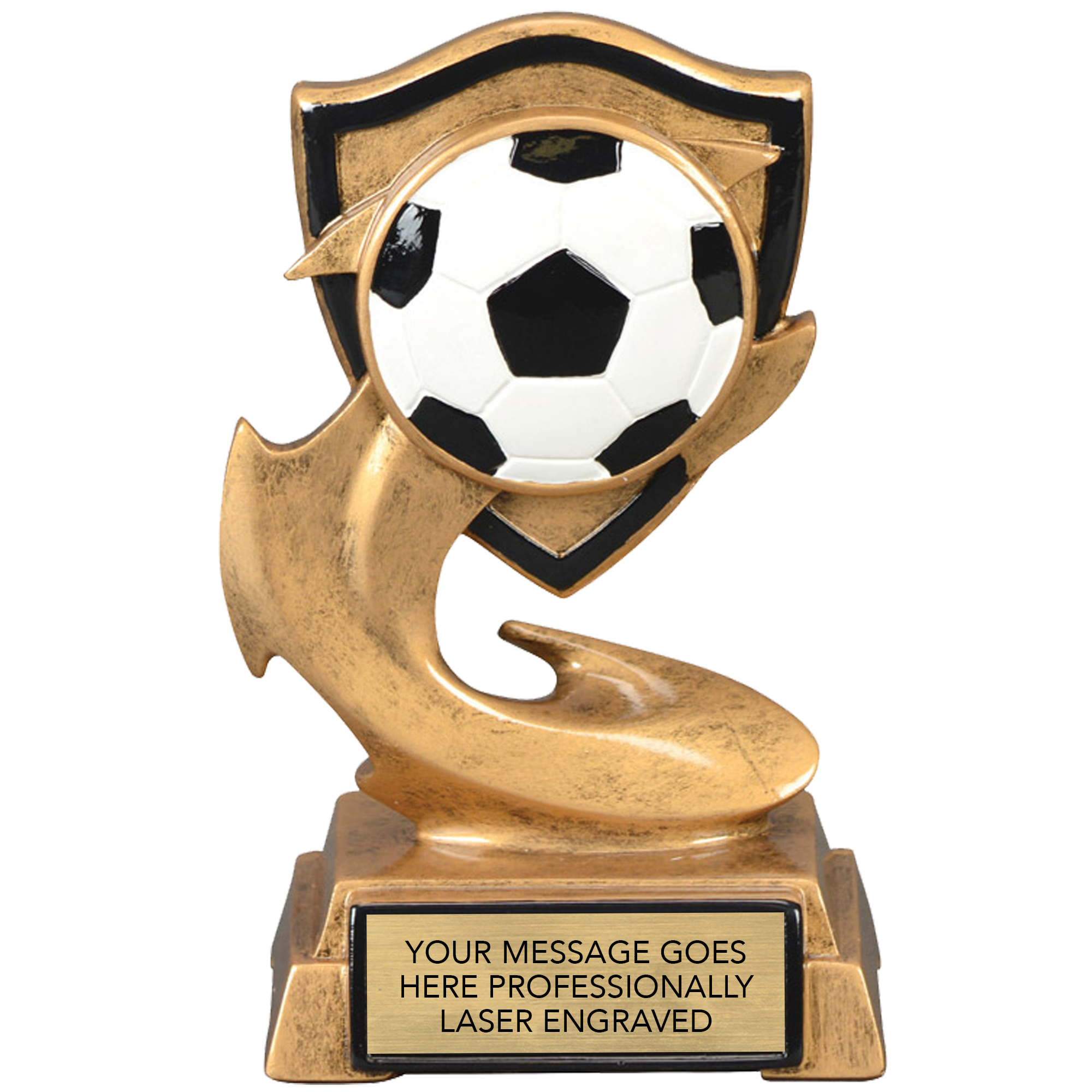 Soccer Electric Flame Resin Sculpture Trophy