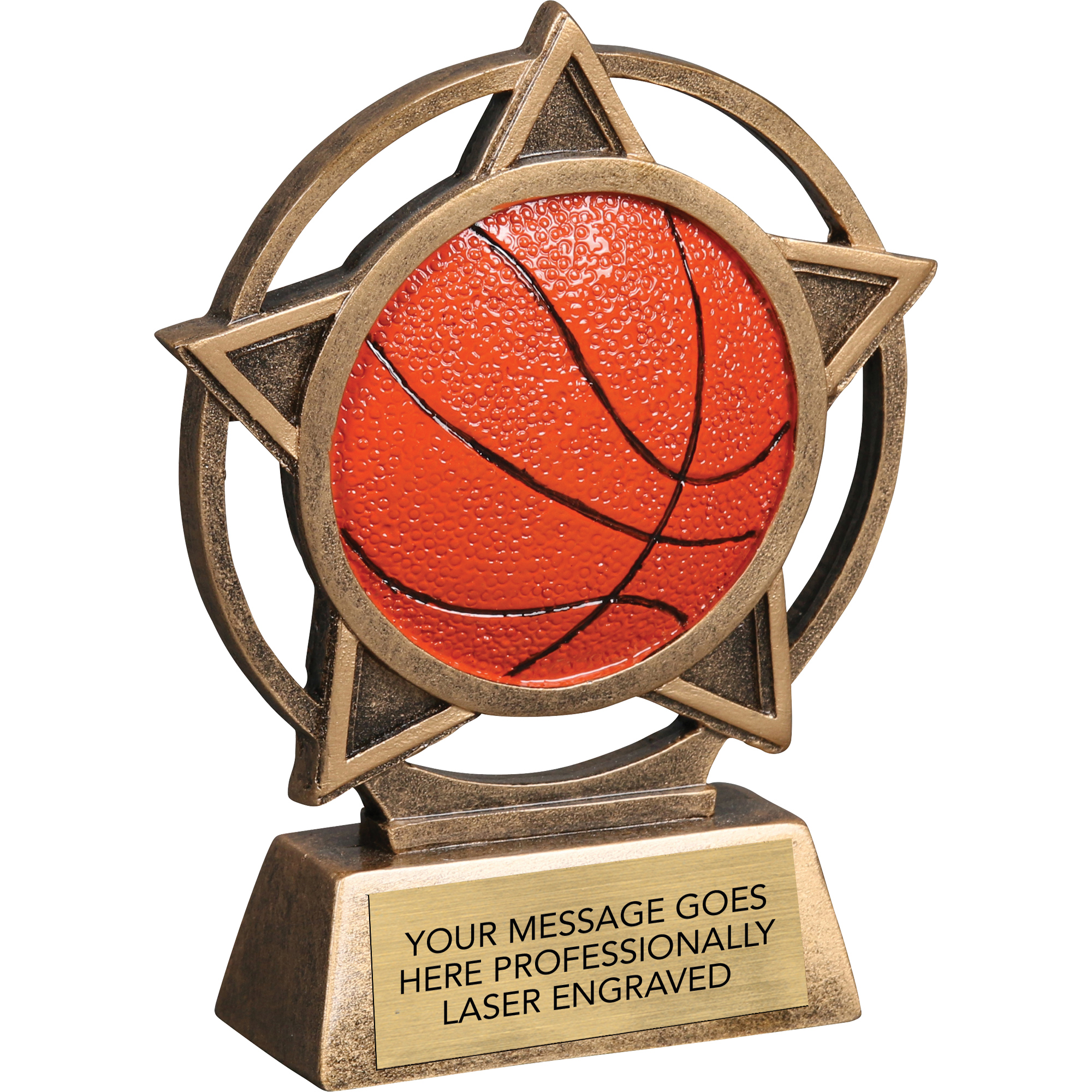 dura resin wreath basketball trophy FREE engraving DUR1002 