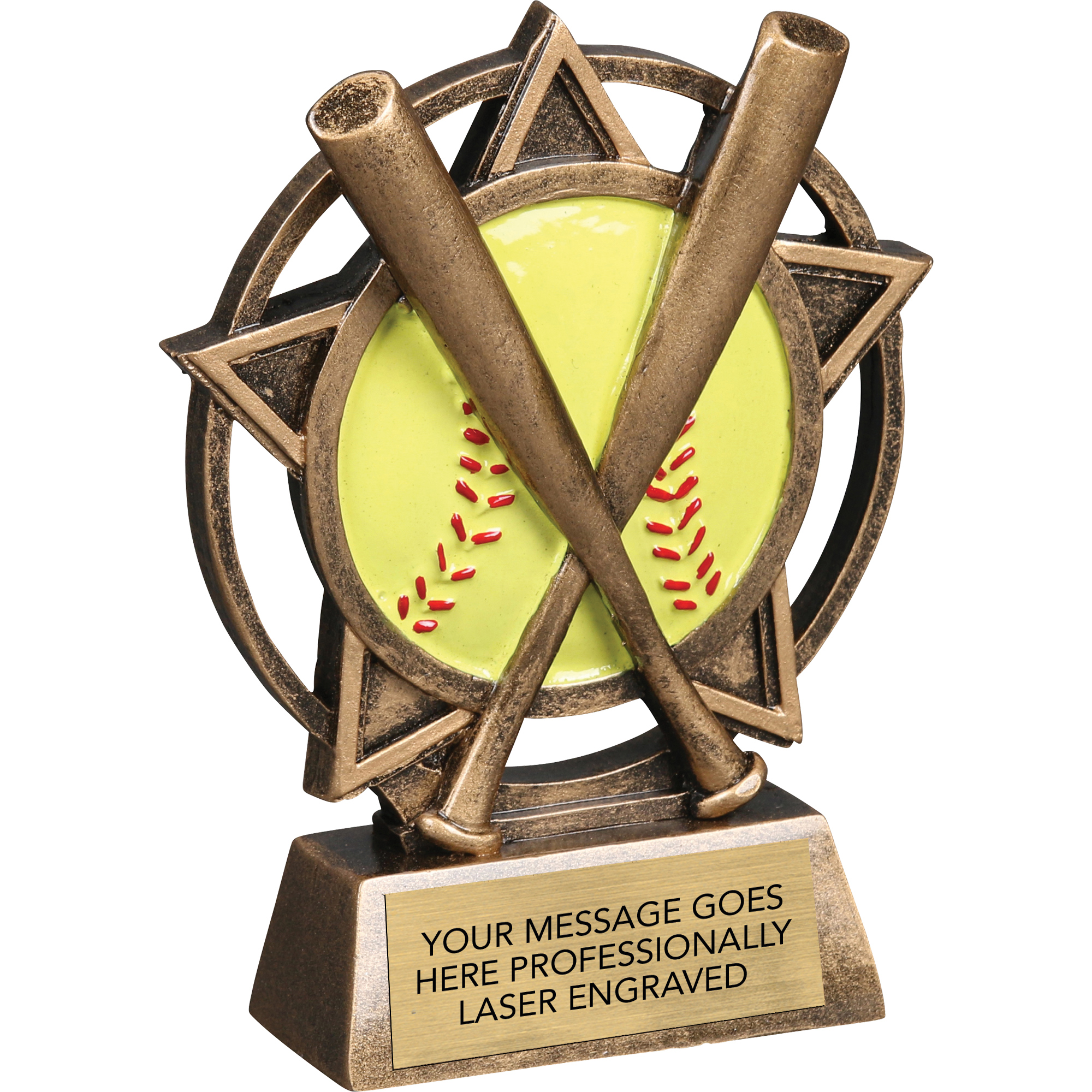 Softball Orbit Resin Sculpture Trophy