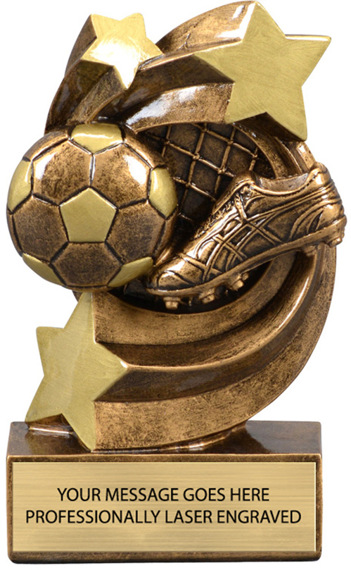 Soccer Star Swirl Resin Trophy
