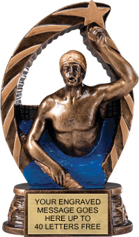 Swimming Male Star Flame Resin Trophy