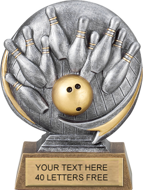 Bowling Round 3D Sport Resin Trophy