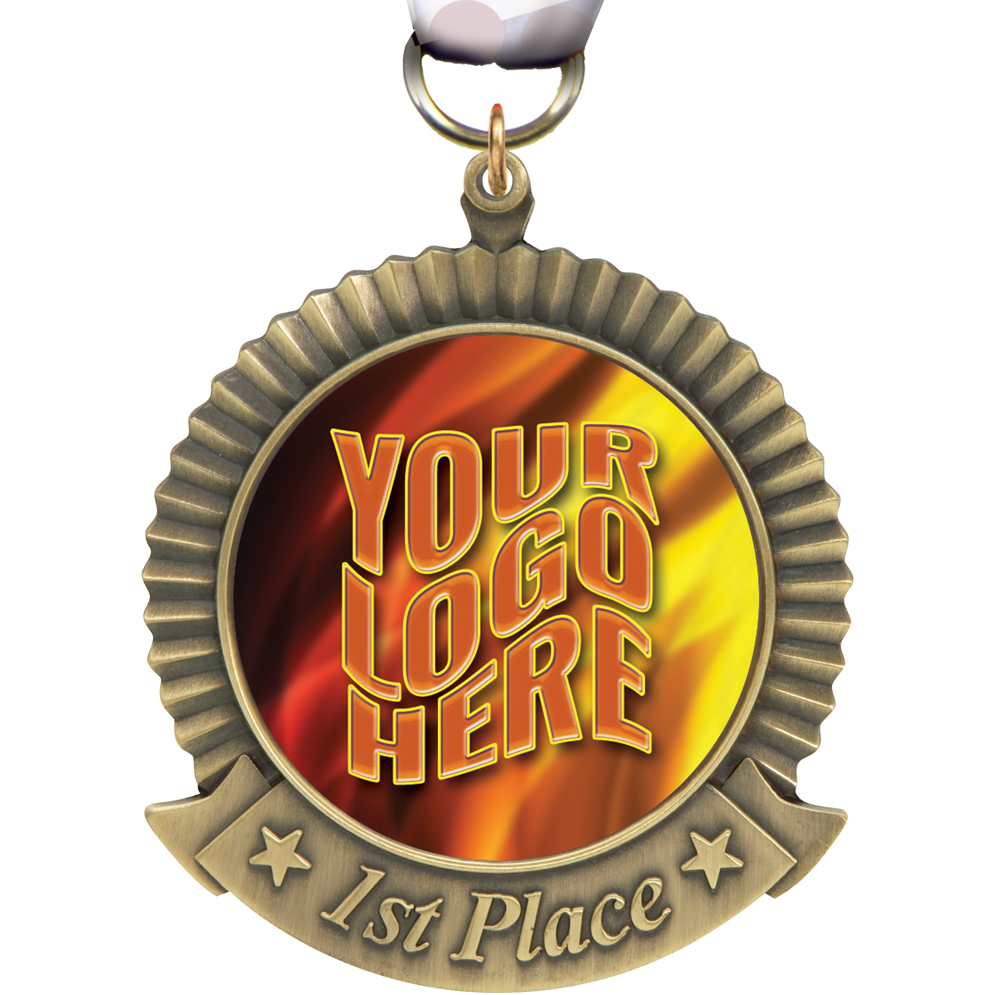 Custom 1st Place Ribbon Frame Insert Medal