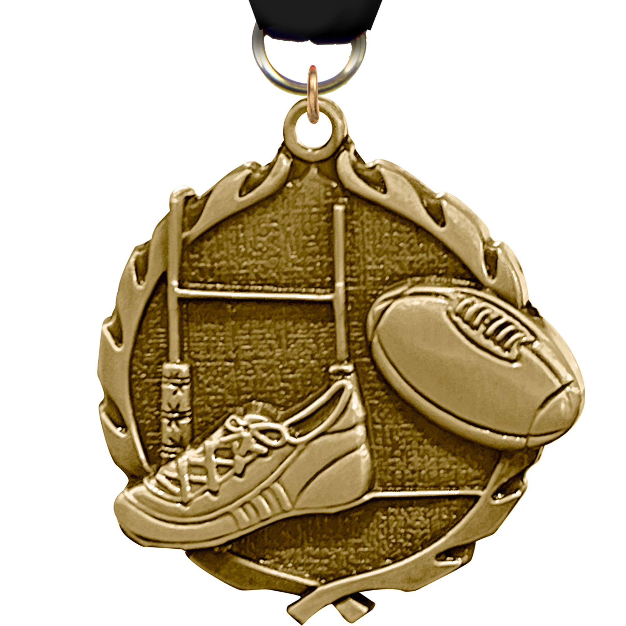 1.75 inch Rugby Wreath Medal