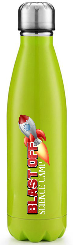 Lime Green 17oz Stainless Steel Cola Shaped Water Bottle - Color Personalization