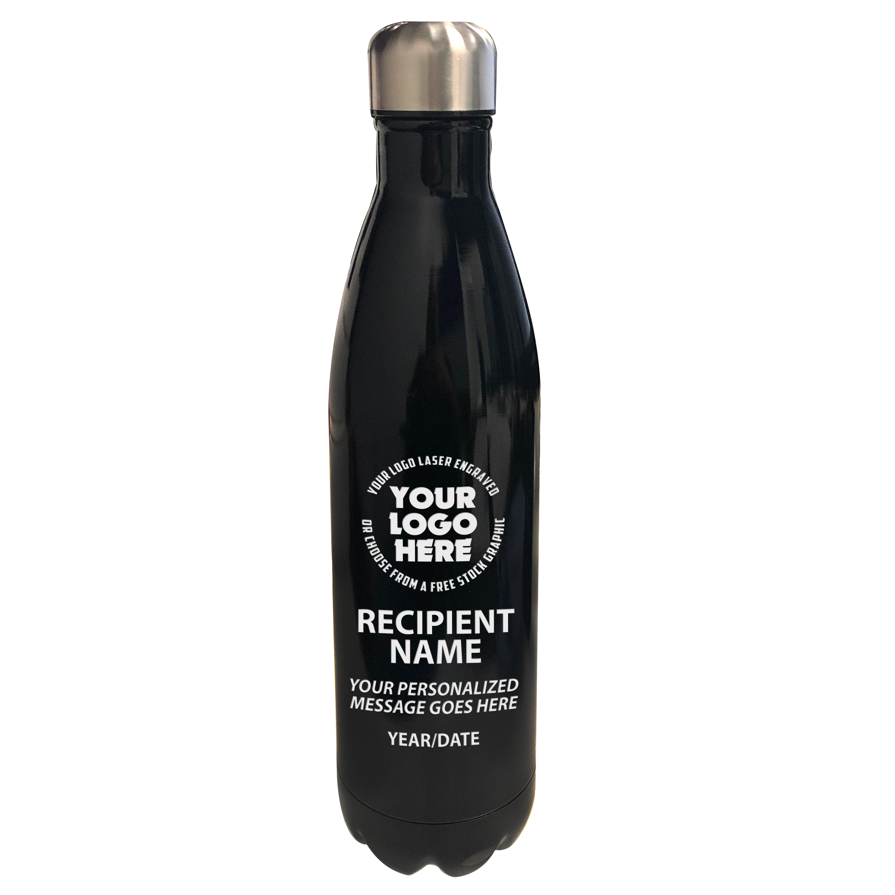 25oz Stainless Steel Cola Shaped Water Bottle - Black
