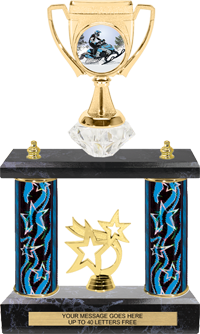 Two-Post Diamond Riser Winners Cup Insert Trophy