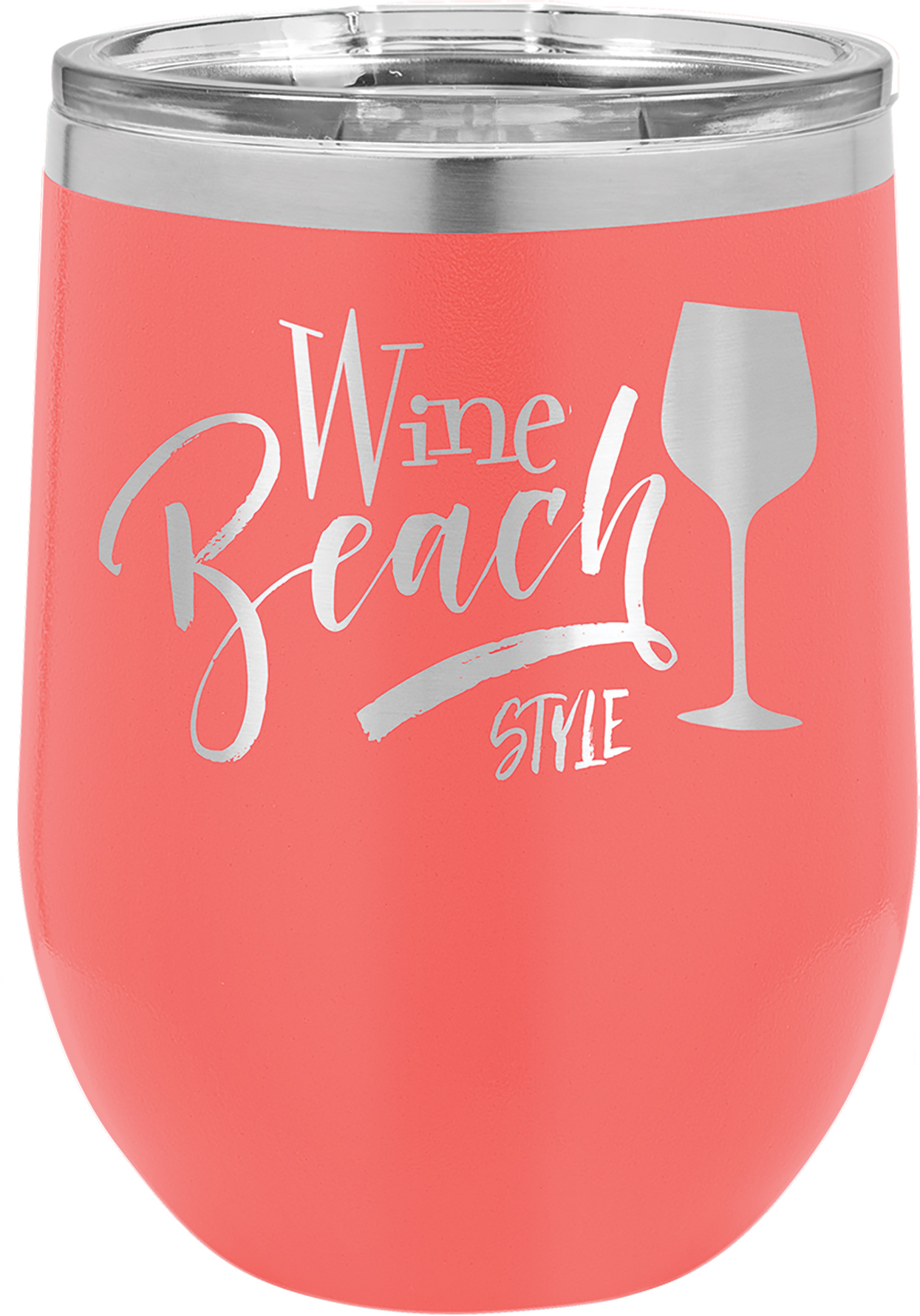 Polar Camel Vacuum Insulated Stemless Wine Glass - Coral