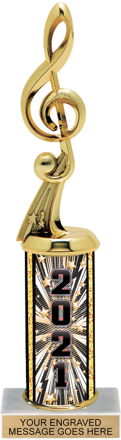 Trophy with Year Comic Stars Column - 10 inch