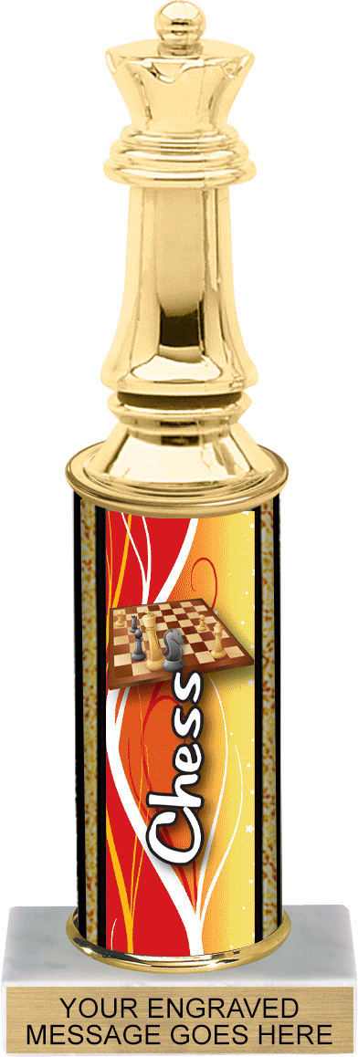Glow in the Dark Ultra-Wave Chess Trophy - 10 inch