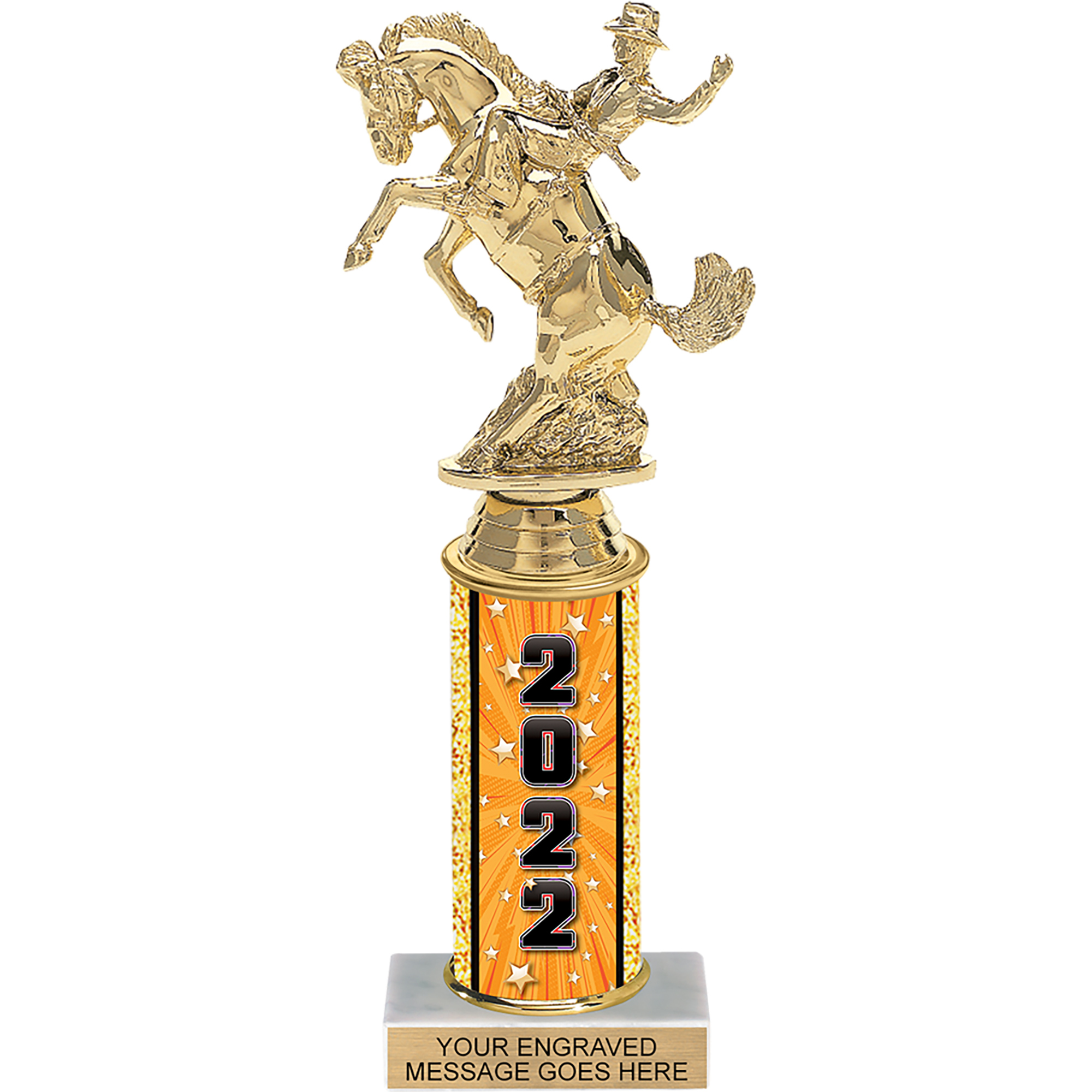 Comic Stars Column Trophy with Year - 10 inch