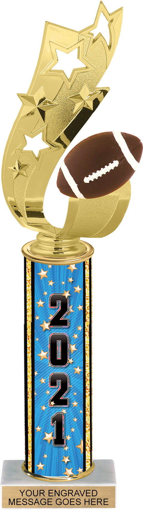 Comic Stars Column Trophy with Year - 12 inch