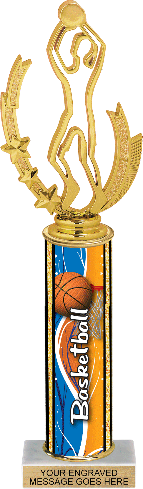 Glow in the Dark Exclusive Basketball Ultra-Wave Column Trophy - 12 inch