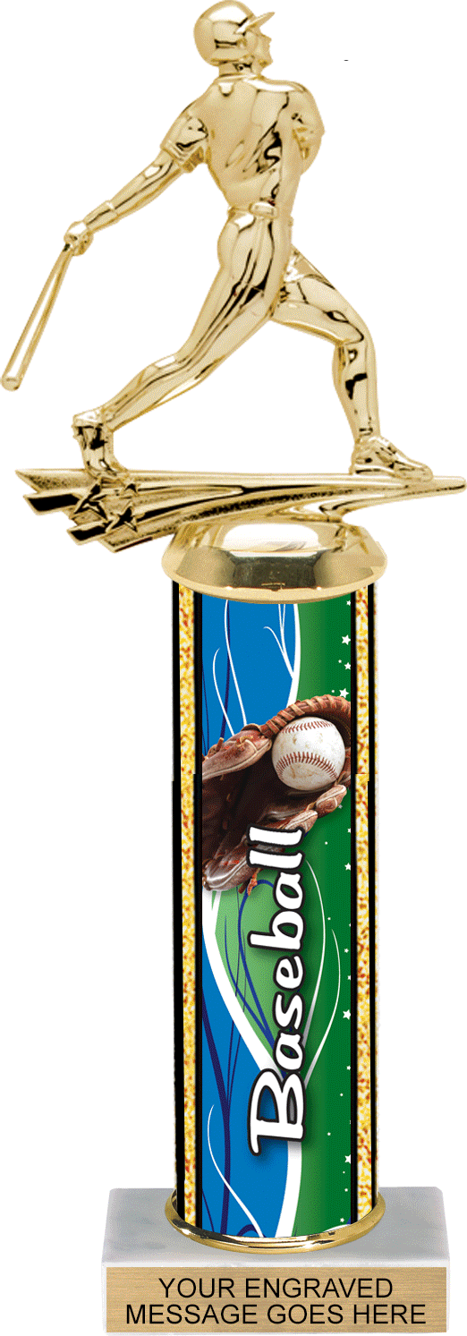 Glow in the Dark Exclusive Baseball Ultra-Wave Column Trophy - 12 inch