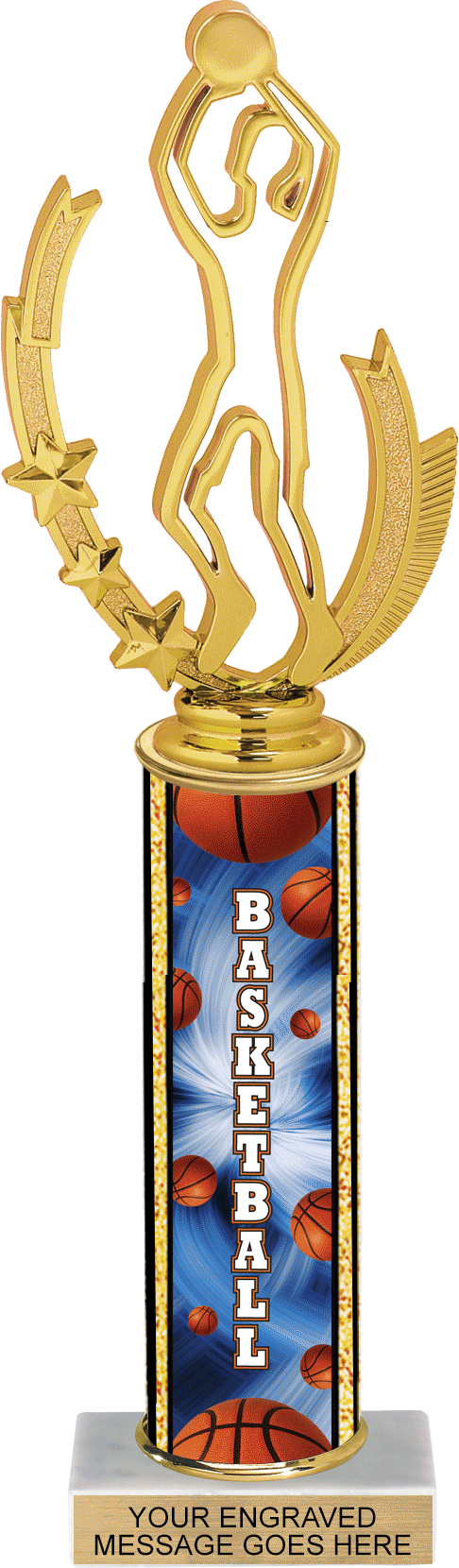 Glow in the Dark Exclusive Basketball Vortex Column Trophy - 12 inch