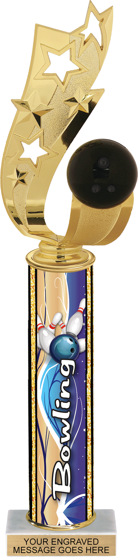Glow in the Dark Exclusive Bowling Ultra-Wave Column Trophy - 14 inch