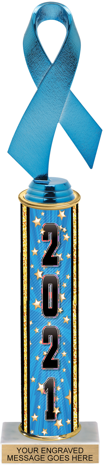 Comic Stars Column Trophy with Year - 14 inch