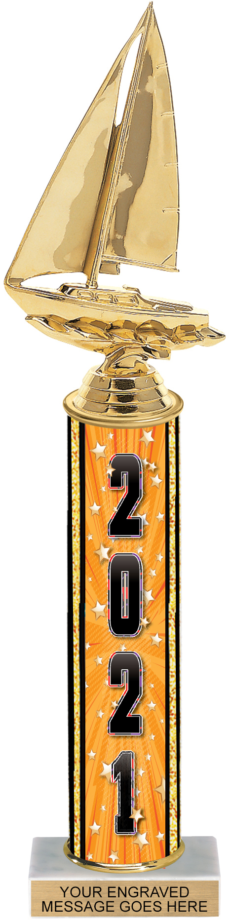Comic Stars Year Column Trophy - 14 inch