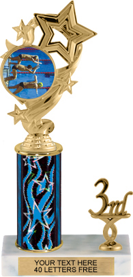 4 Star Color Insert Trophy with 1 Trim