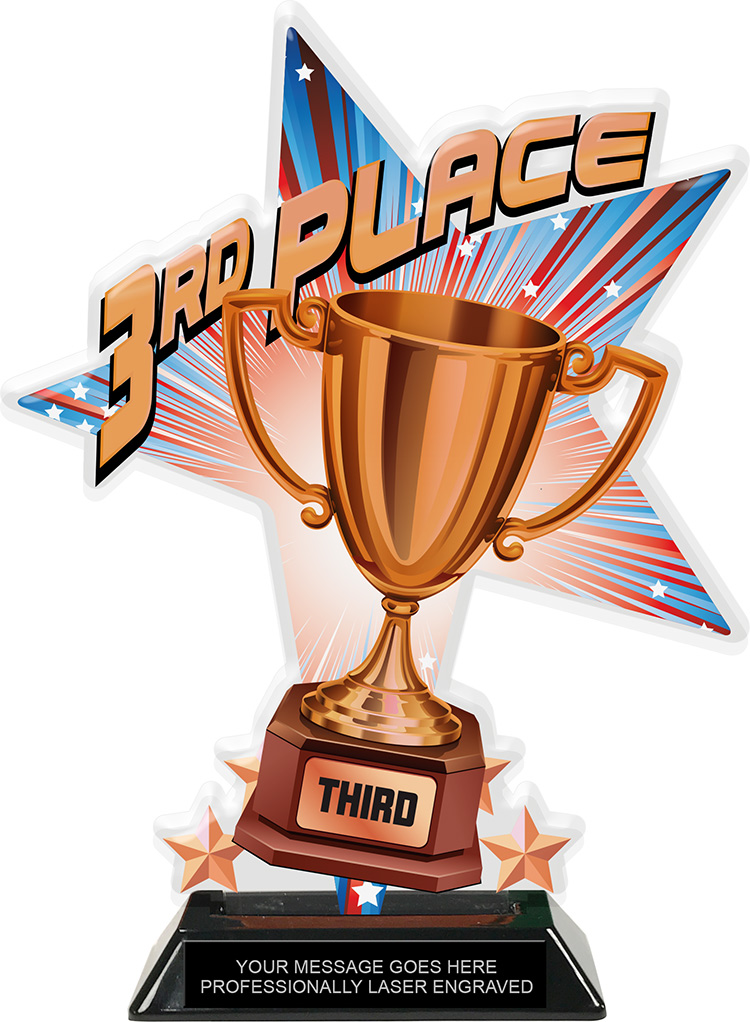3rd Place Shattered Star Colorix Acrylic Trophy- 10 inch