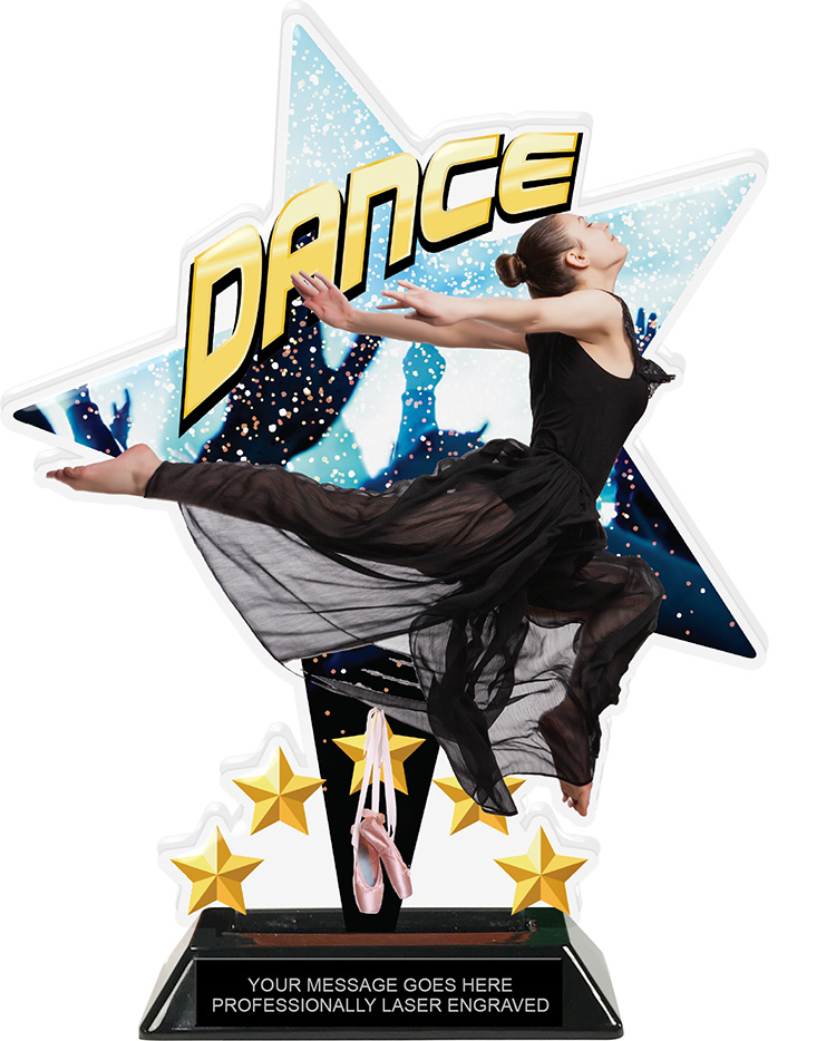 Dance Shattered Star Colorix Acrylic Trophy- 10 inch
