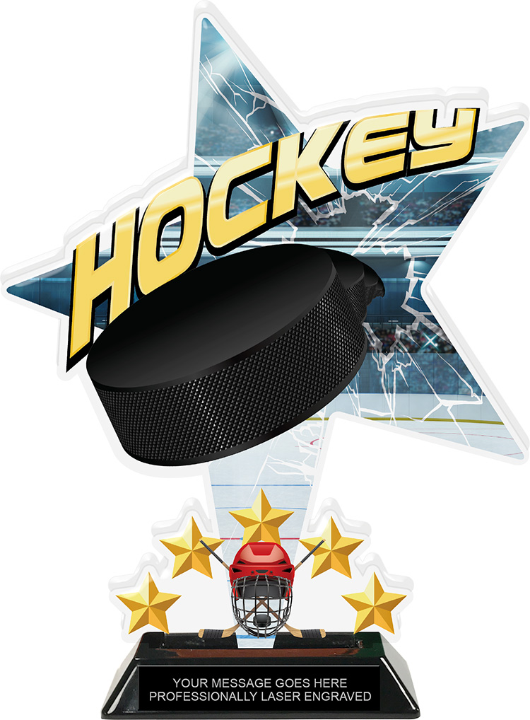 Hockey Shattered Star Colorix Acrylic Trophy- 10 inch