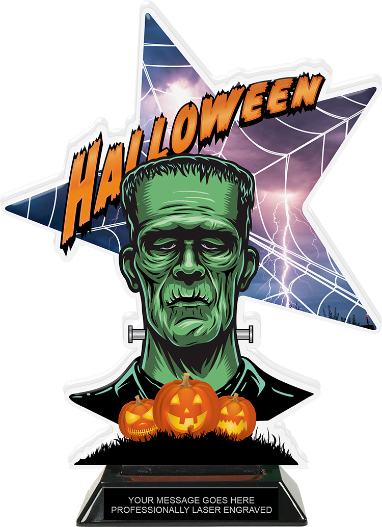 Frankenstein Halloween Shattered Star Colorix Acrylic Trophy- 10 inch