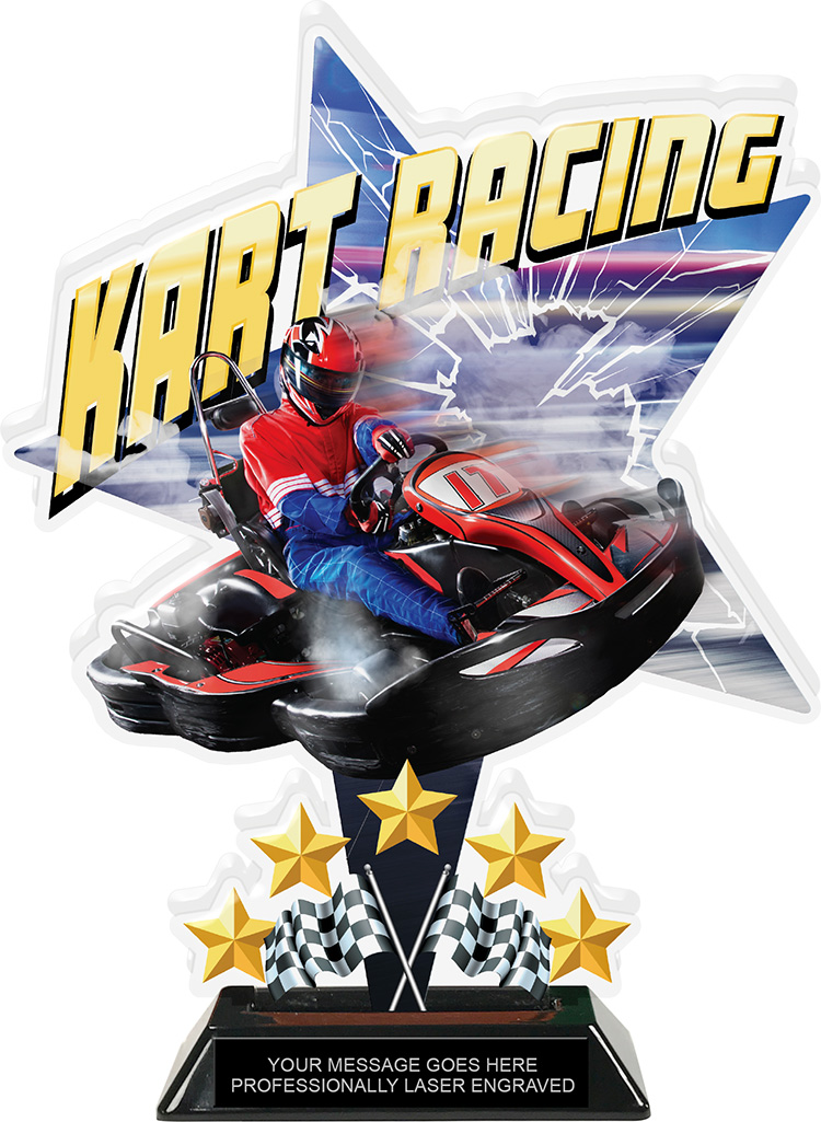 Go Kart Shattered Star Colorix Acrylic Trophy- 10 inch