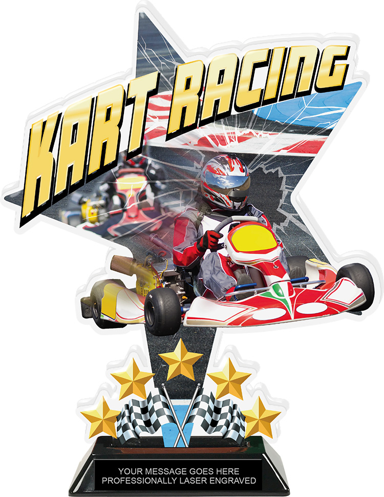 Karting Shattered Star Colorix Acrylic Trophy- 10 inch