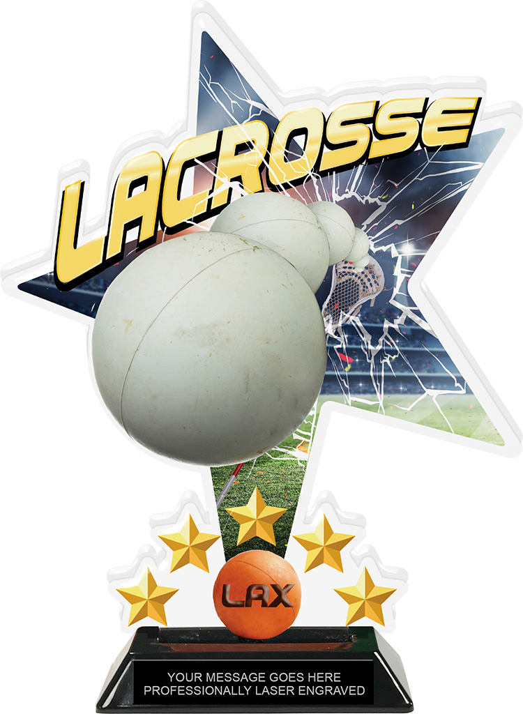 Lacrosse Shattered Star Colorix Acrylic Trophy- 10 inch
