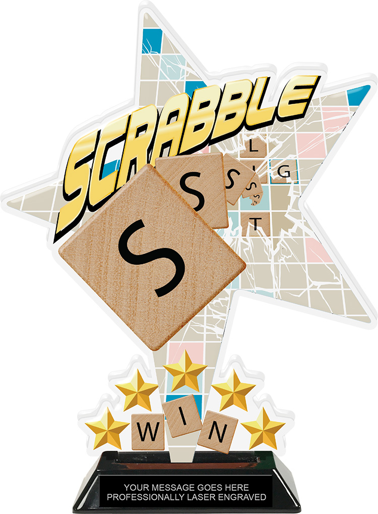 Scrabble Shattered Star Colorix Acrylic Trophy- 10 inch