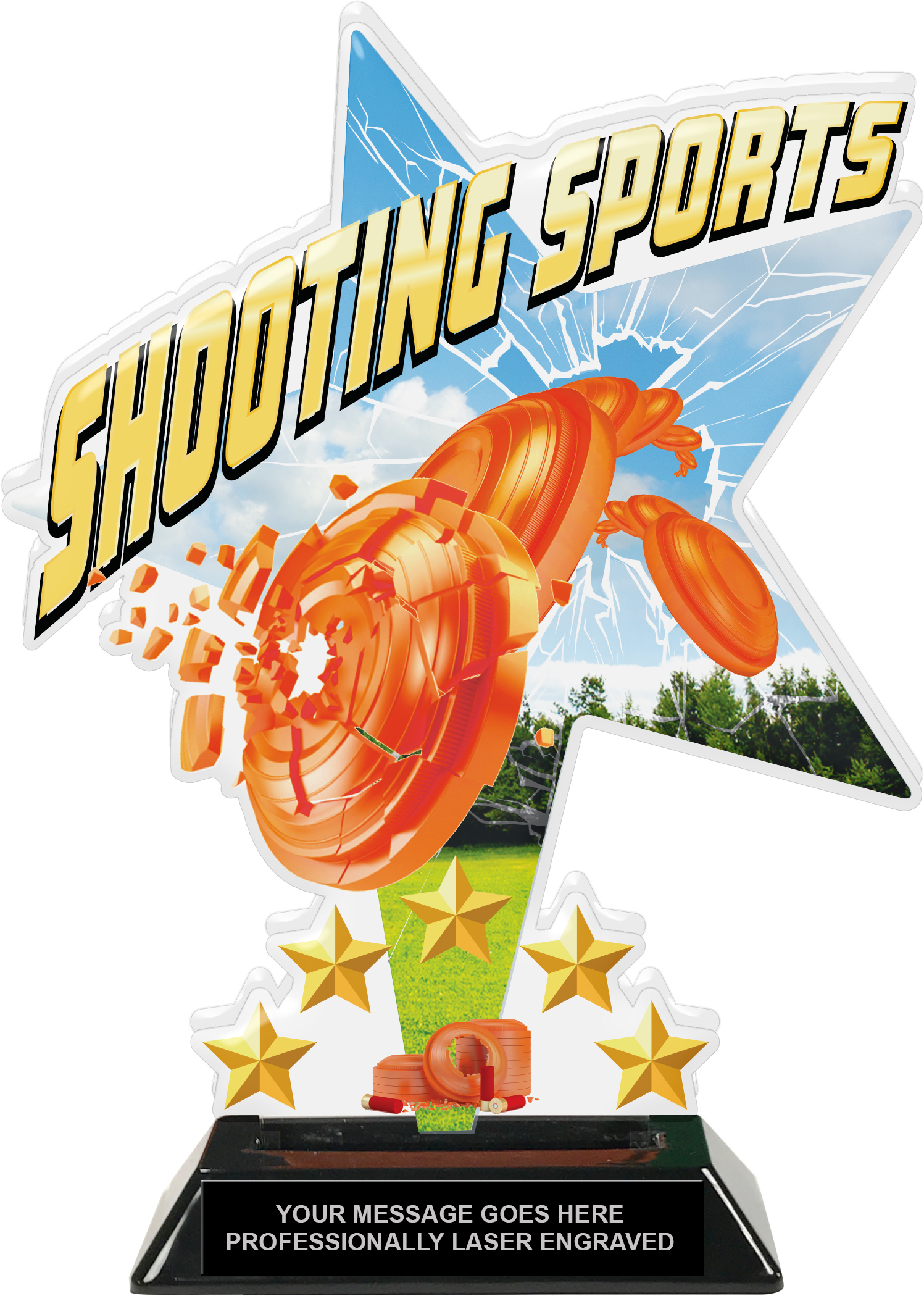 Shooting Sports Shattered Star Colorix Acrylic Trophy - 10 inch