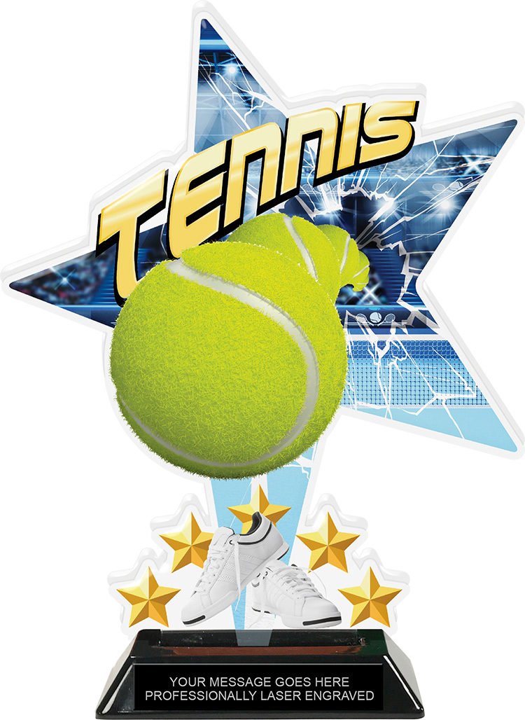 Tennis Shattered Star Colorix Acrylic Trophy- 10 inch