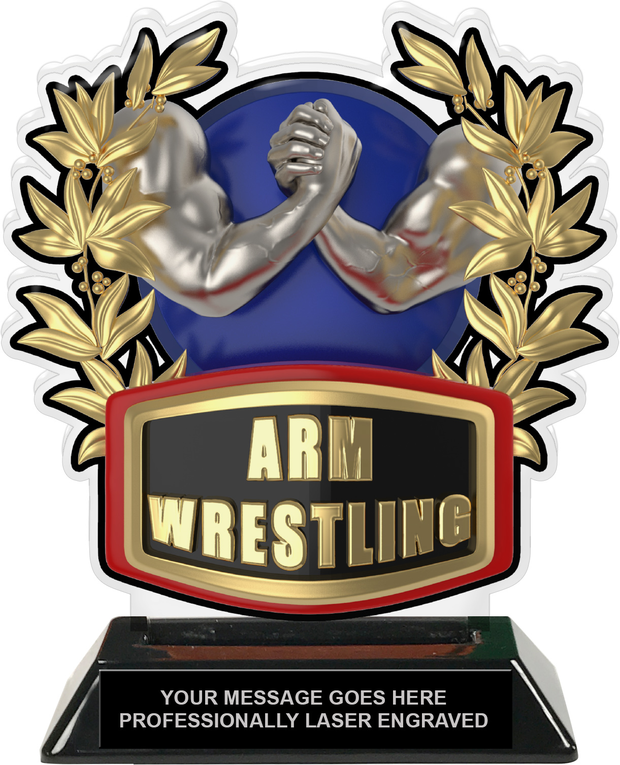 Metallic Arm Wrestling Colorix-T Acrylic Trophy - 6.25 inch