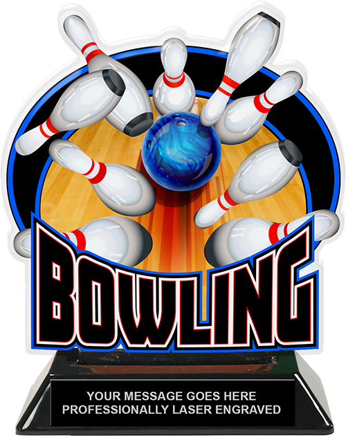Bowling Colorix-T Acrylic Trophy - 6.25 inch
