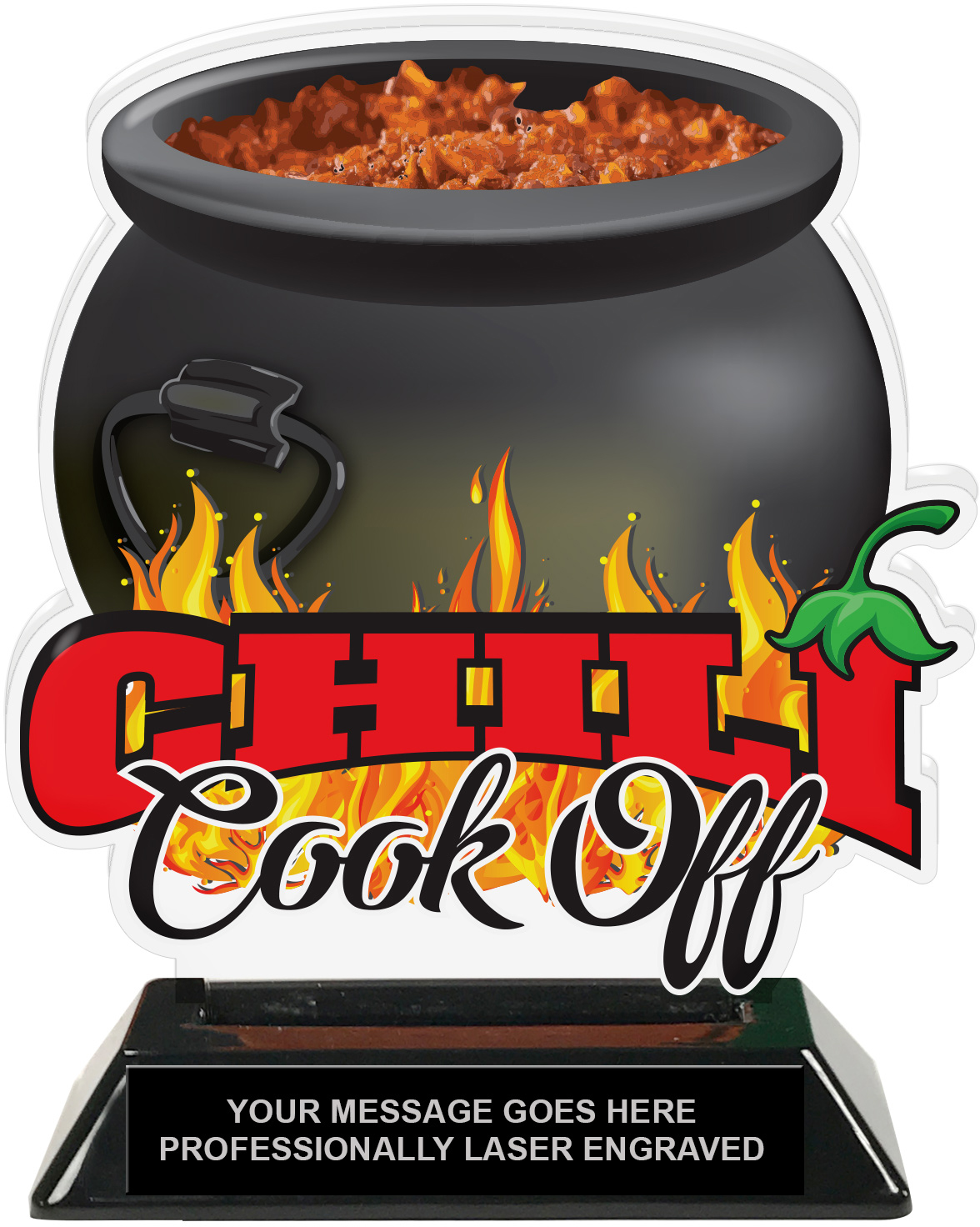 Chili Cook Off Colorix-T Acrylic Trophy - 6.25 inch