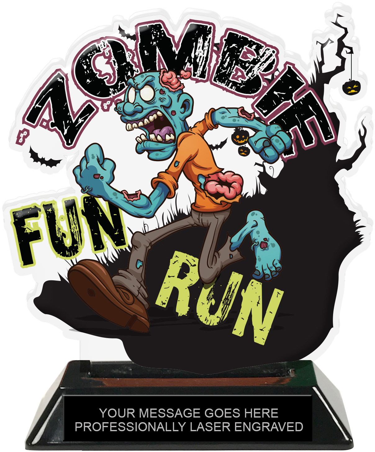 Zombie Fun Run Colorix-T Acrylic Trophy - 6.25 inch