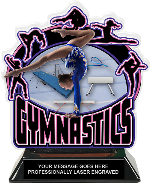 Gymnastics Colorix-T Acrylic Trophy - 6.25 inch