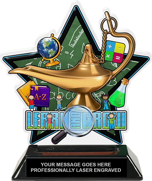 Lamp of Knowledge Colorix-T Acrylic Trophy - 6.25 inch