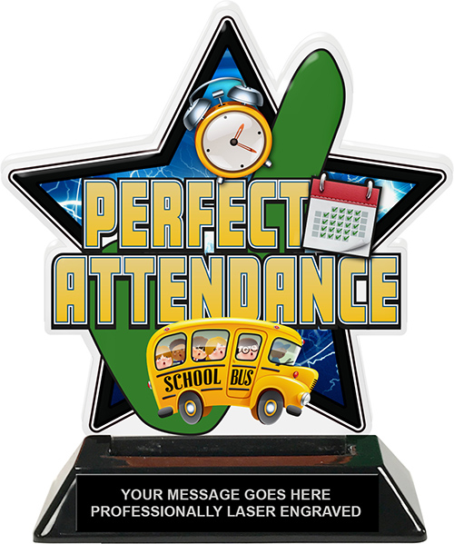 Perfect Attendance Colorix-T Acrylic Trophy