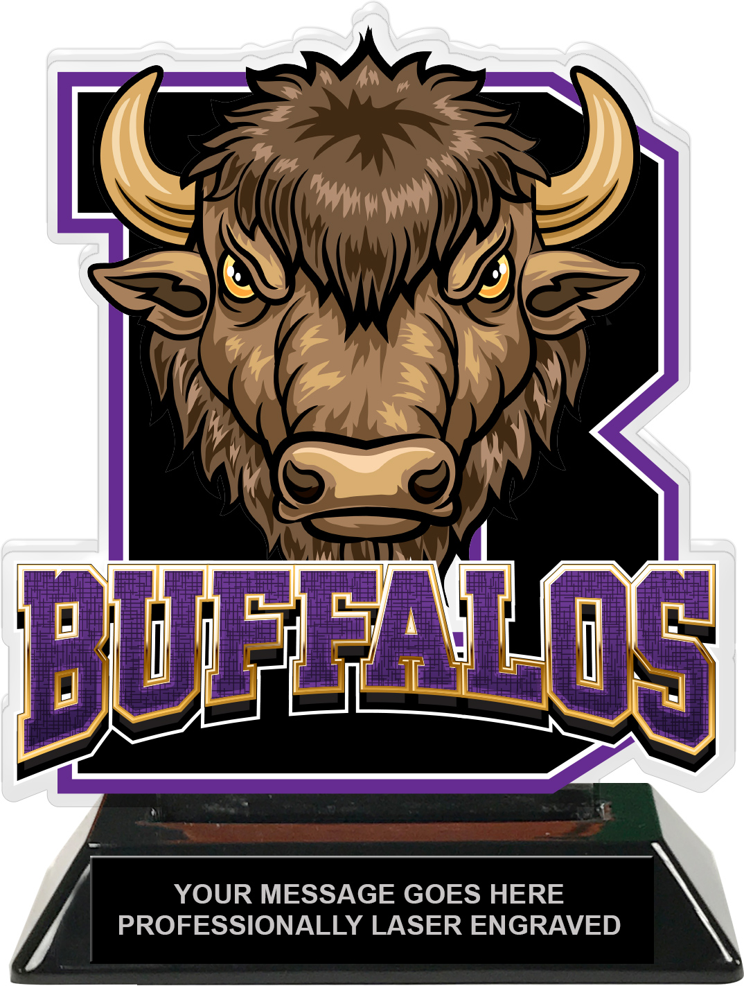 Buffalos Mascot Colorix-T Acrylic Trophy - 6.25 inch Purple