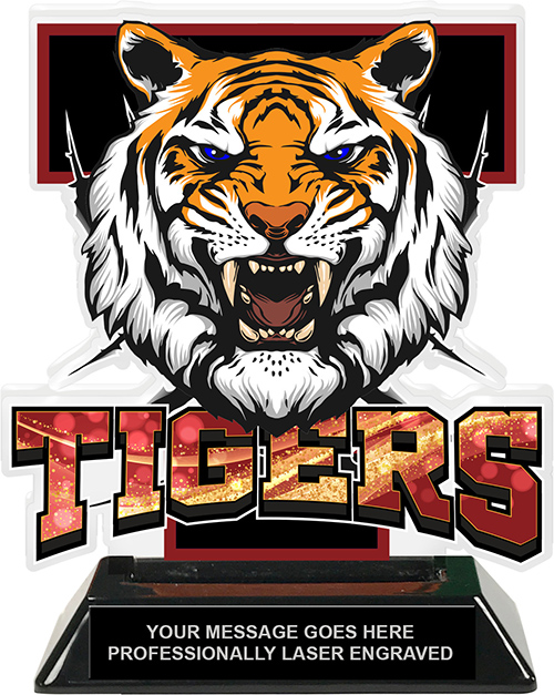 Tigers Mascot Colorix-T Acrylic Trophy