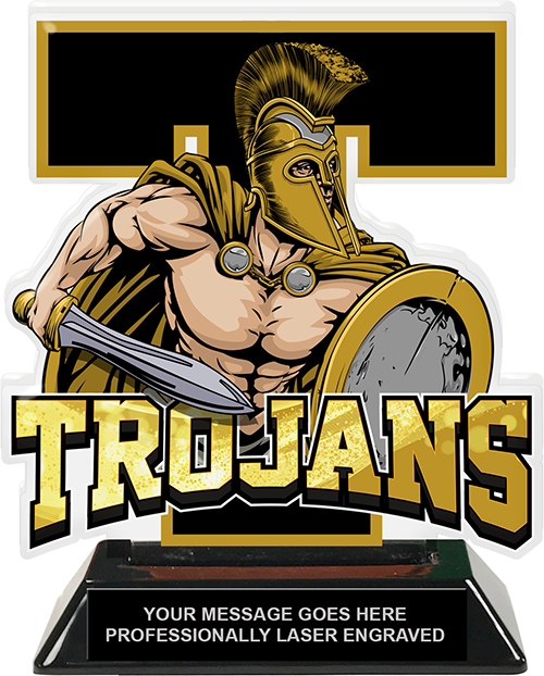 Trojans Mascot Colorix-T Acrylic Trophy