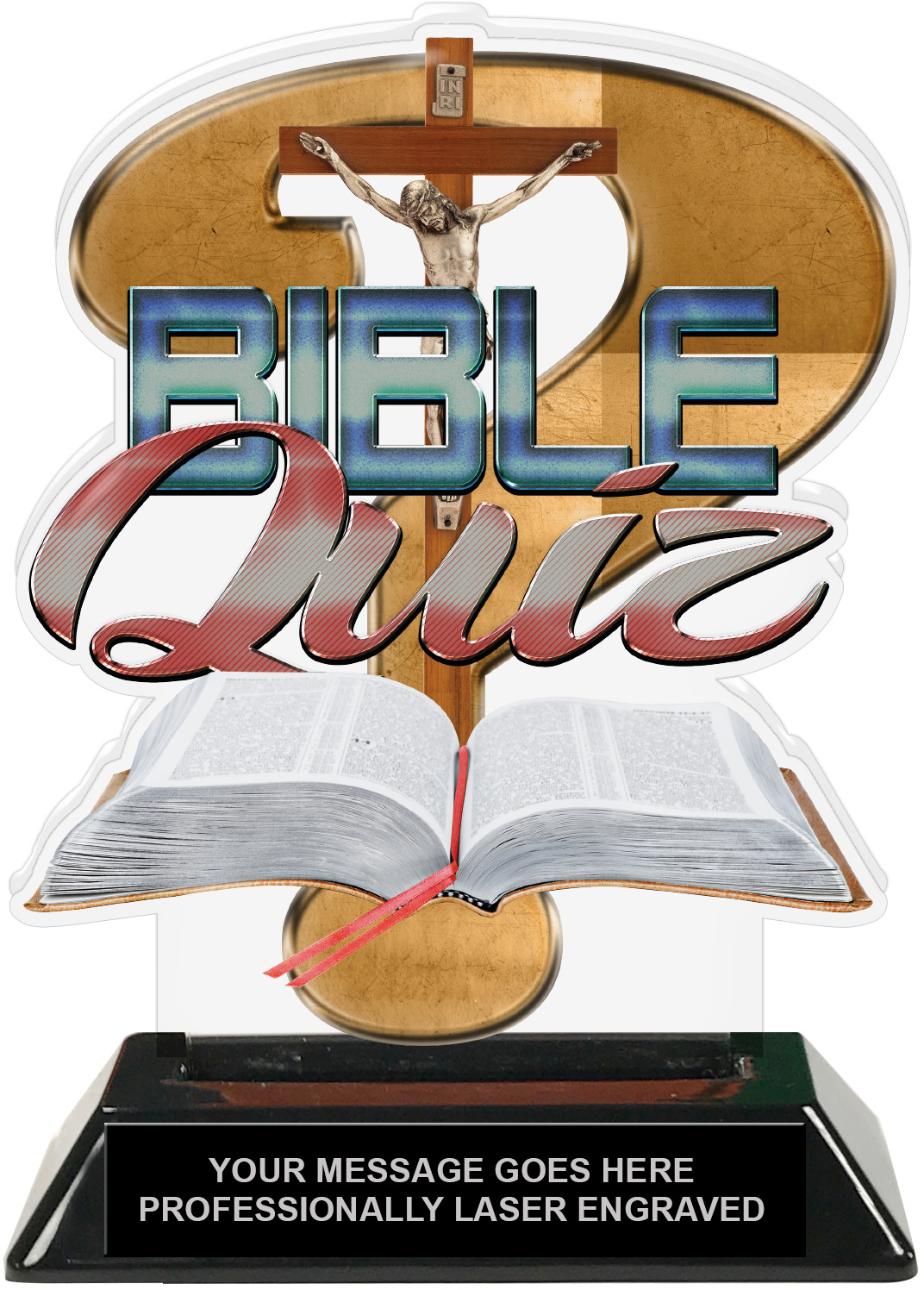 Bible Quiz Colorix-T Acrylic Trophy - 6.25 inch